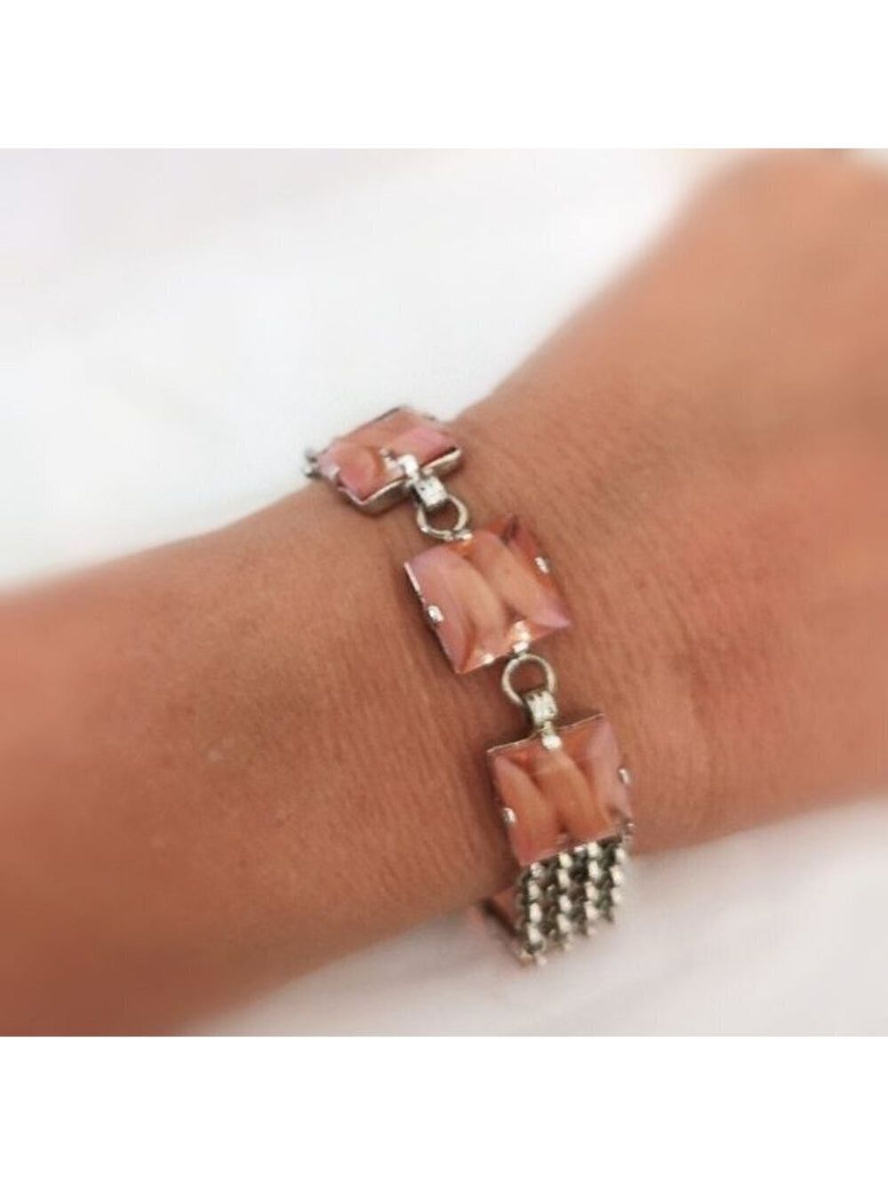 CAMEE peach Swarovski Crystal bracelet 🆕
